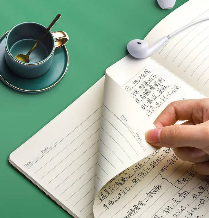 Composition book cover and page detail